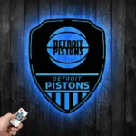 Detroit Pistons Metal Sign Shield Shape 1