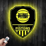 Detroit Pistons Metal Sign Shield Shape 1