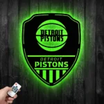 Detroit Pistons Metal Sign Shield Shape 1