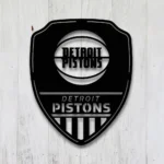 Detroit Pistons Metal Sign Shield Shape 1