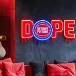 Detroit Pistons Neon Sign Dripping Dope 1