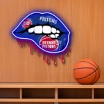Detroit Pistons Neon Sign Dripping Lips 1