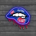 Detroit Pistons Neon Sign Dripping Lips 1
