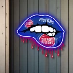 Detroit Pistons Neon Sign Dripping Lips 1