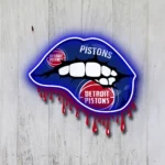 Detroit Pistons Neon Sign Dripping Lips 1