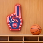 Detroit Pistons Neon Sign Nba Foam Finger 1