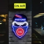 Detroit Pistons Neon Sign Skull 1