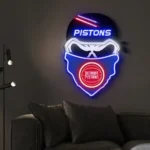 Detroit Pistons Neon Sign Skull 1