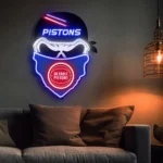 Detroit Pistons Neon Sign Skull 1