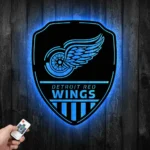 Detroit Red Wings Metal Sign Shield Shape 1