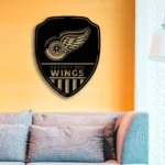 Detroit Red Wings Metal Sign Shield Shape 1