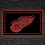 Detroit Red Wings Metal Sign Wing Wheel Logo 1