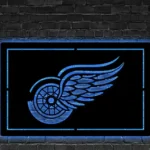 Detroit Red Wings Metal Sign Wing Wheel Logo 1