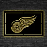 Detroit Red Wings Metal Sign Wing Wheel Logo 1
