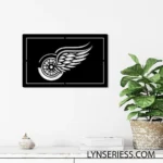 Detroit Red Wings Metal Sign Wing Wheel Logo 1