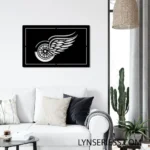 Detroit Red Wings Metal Sign Wing Wheel Logo 1