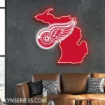 Detroit Red Wings Neon Sign Detroit State Map 1