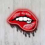 Detroit Red Wings Neon Sign Dripping Lips 1