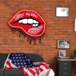 Detroit Red Wings Neon Sign Dripping Lips 1