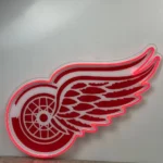 Detroit Red Wings Neon Sign Hockey Wheel Logo 1
