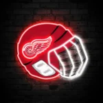 Detroit Red Wings Neon Sign Nhl Hockey Helmet Acrylic Led 1