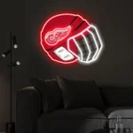 Detroit Red Wings Neon Sign Nhl Hockey Helmet Acrylic Led 1