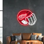Detroit Red Wings Neon Sign Nhl Hockey Helmet Acrylic Led 1