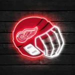 Detroit Red Wings Neon Sign Nhl Hockey Helmet Acrylic Led 1