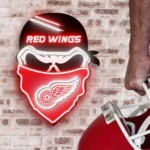 Detroit Red Wings Neon Sign Skull 1