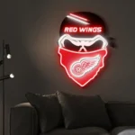 Detroit Red Wings Neon Sign Skull 1