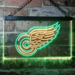 Detroit Red Wings Neon Sign Winged Ice Wheel 1