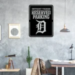 Detroit Tigers Metal Sign Reserved Parking 1