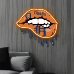 Detroit Tigers Neon Sign Dripping Lips 1