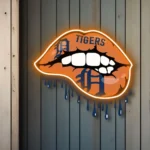 Detroit Tigers Neon Sign Dripping Lips 1