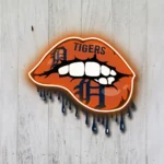 Detroit Tigers Neon Sign Dripping Lips 1