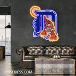 Detroit Tigers Neon Sign Tiger D Logo 1