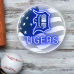 Detroit Tigers Neon Sign Us Flag Acrylic 1