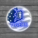 Detroit Tigers Neon Sign Us Flag Acrylic 1