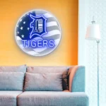Detroit Tigers Neon Sign Us Flag Acrylic 1