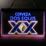 Dos Equis Neon Sign Vibrant Red Xx Mexican 1