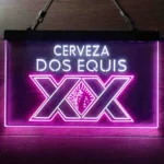 Dos Equis Neon Sign Vibrant Red Xx Mexican 1