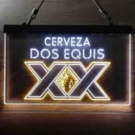 Dos Equis Neon Sign Vibrant Red Xx Mexican 1