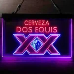 Dos Equis Neon Sign Vibrant Red Xx Mexican 1