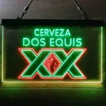 Dos Equis Neon Sign Vibrant Red Xx Mexican 1