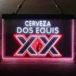 Dos Equis Neon Sign Vibrant Red Xx Mexican 1