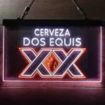 Dos Equis Neon Sign Vibrant Red Xx Mexican 1