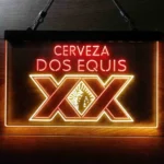 Dos Equis Neon Sign Vibrant Red Xx Mexican 1