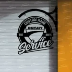 Ducati Metal Sign Bespoke Logo Metal Hanging Sign Car Garage Decor 1
