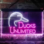 Ducks Unlimited Neon Sign Duck Head Outline 1