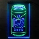 Duff Neon Sign Flask Vertical Home Bar 1
